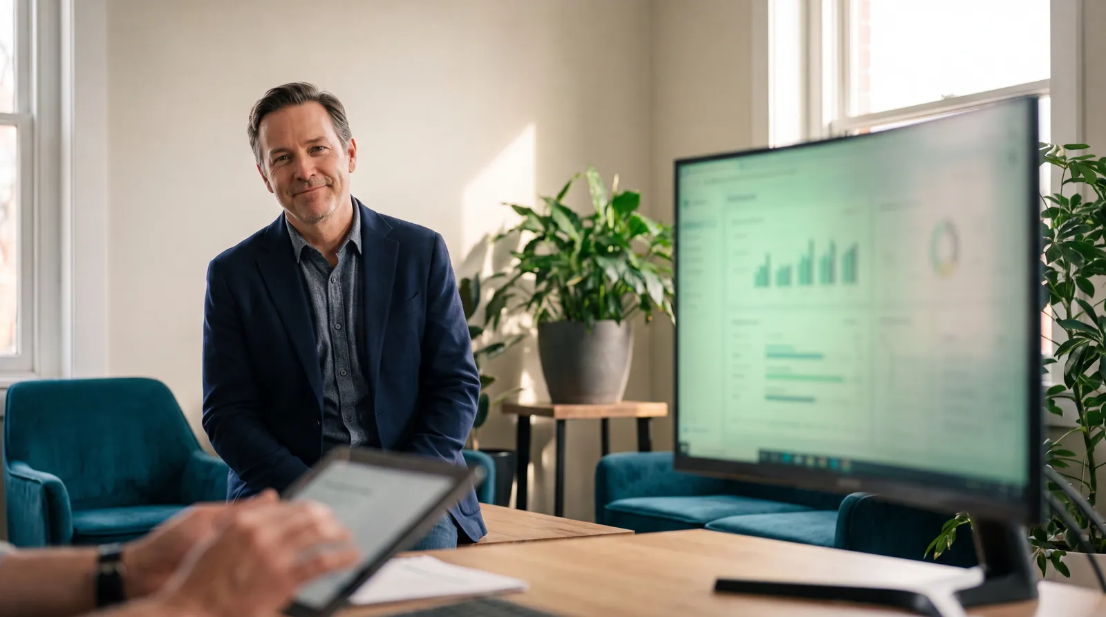 A business owner watching leads get instant AI responses so none go cold